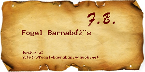 Fogel Barnabás névjegykártya